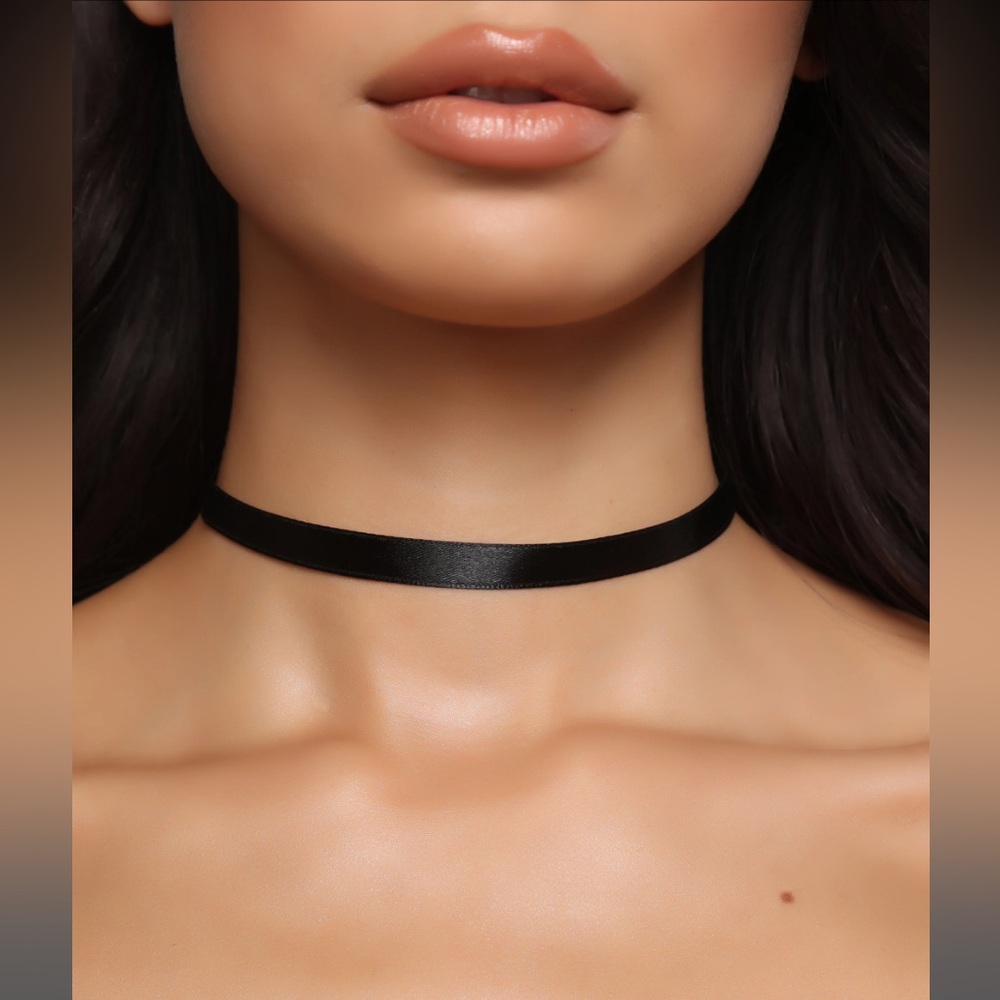 Black Satin Choker Fashion Nova Bottle Service OS